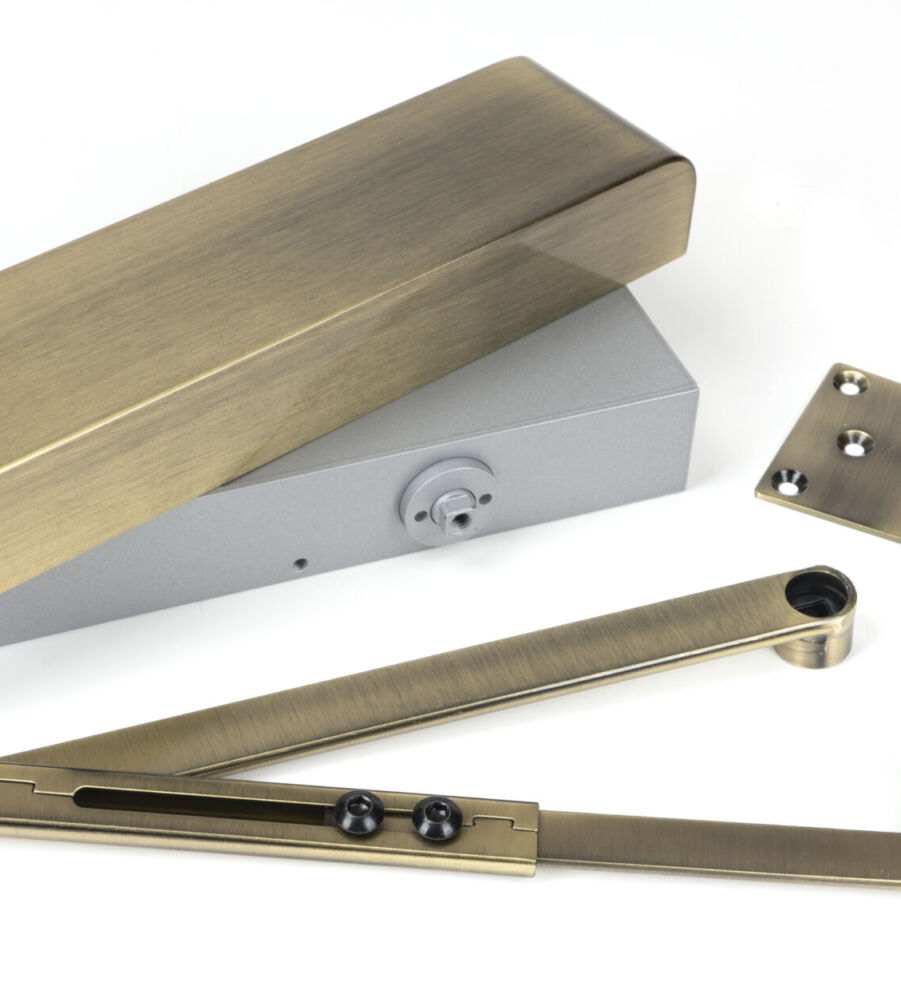 From The Anvil Aged Brass Size 2-5 Door Closer & Cover