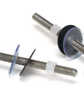 From The Anvil Matt Black SS (304) 100mm Bolt Fixings for T Bar (2)