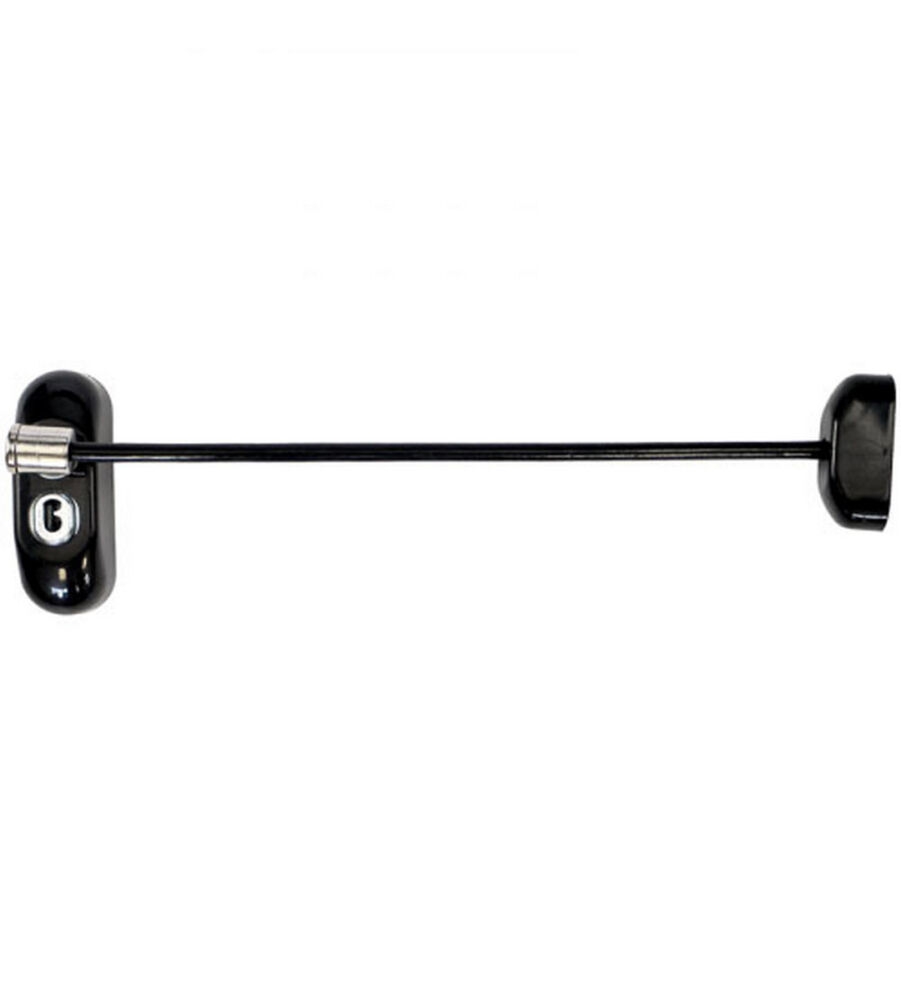 Max6mum Security Lockable Window Restrictor PVD Black with Black Cable