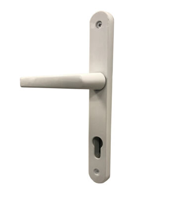 White Lever Door Handle 92mm PZ to suit UPVC Doors, 215mm Centres