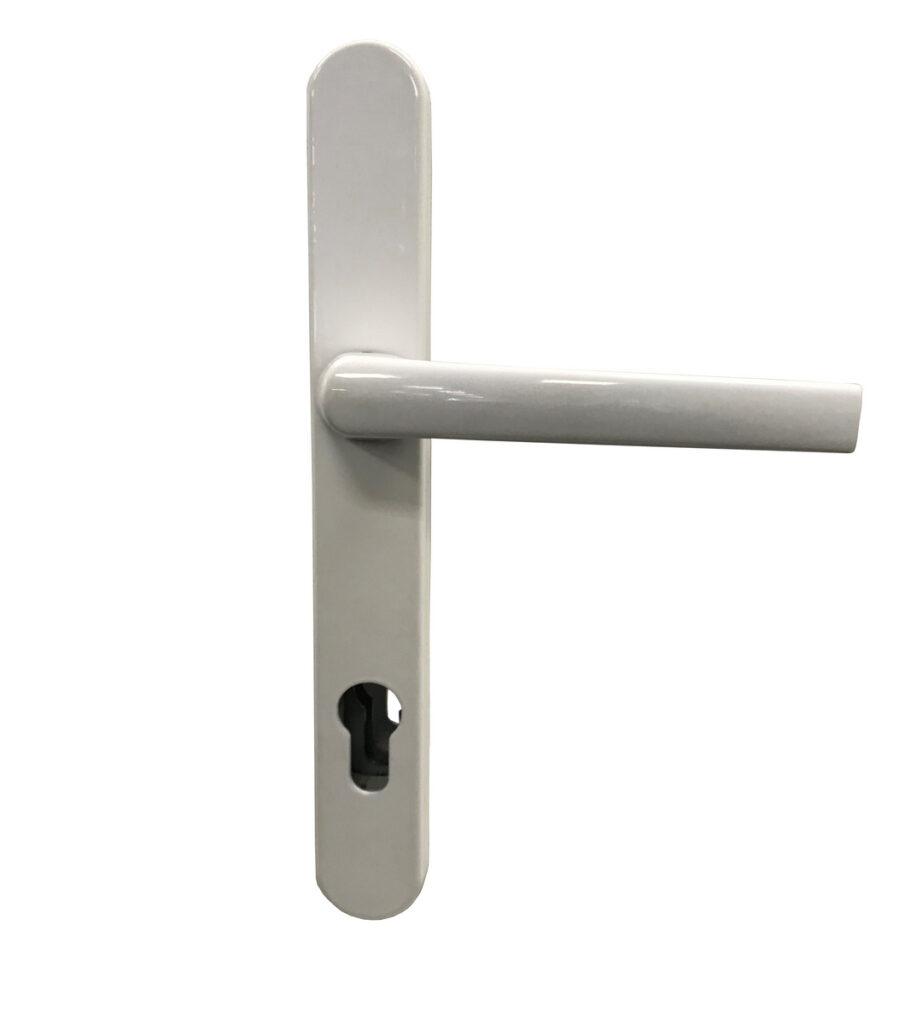 White Lever Door Handle 92mm PZ to suit UPVC Doors, 215mm Centres — free download