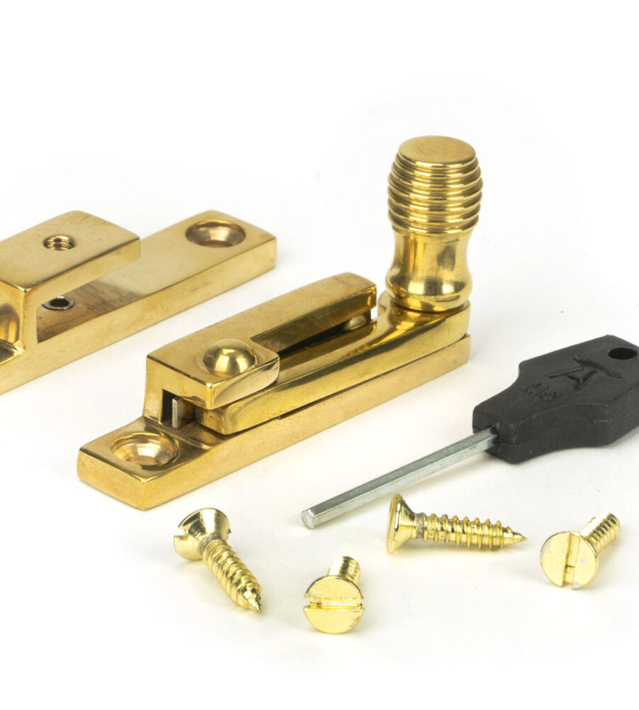 From The Anvil Polished Brass Beehive Quadrant Fastener - Narrow - Image 3