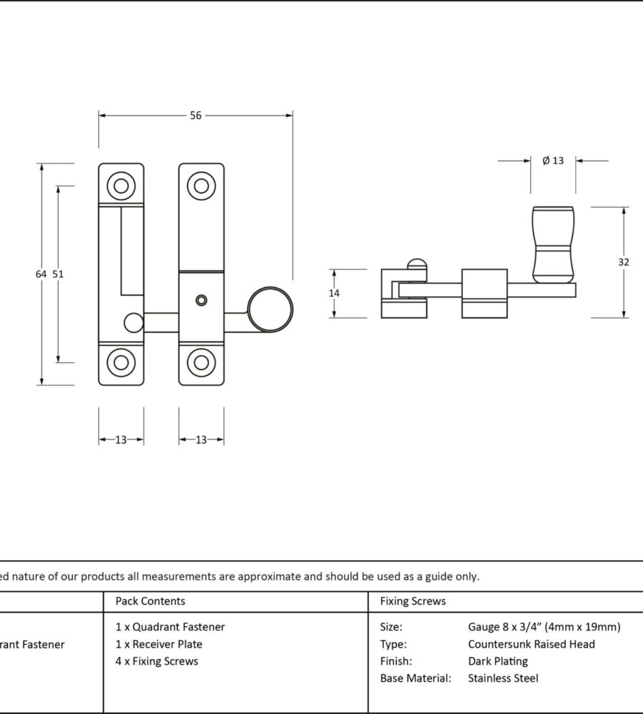 From The Anvil Aged Bronze Mushroom Quadrant Fastener - Narrow - Image 2