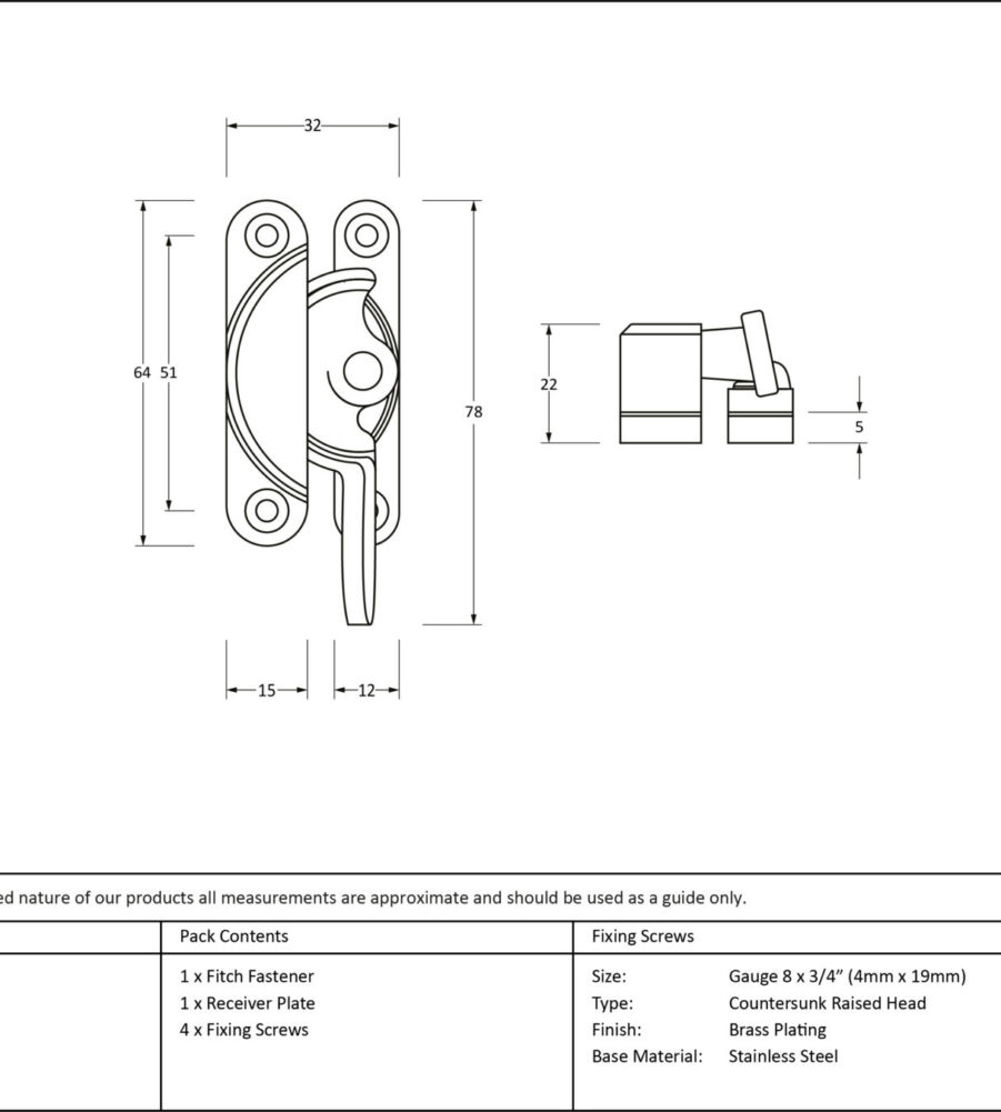 From The Anvil Polished Brass Fitch Fastener - Image 2