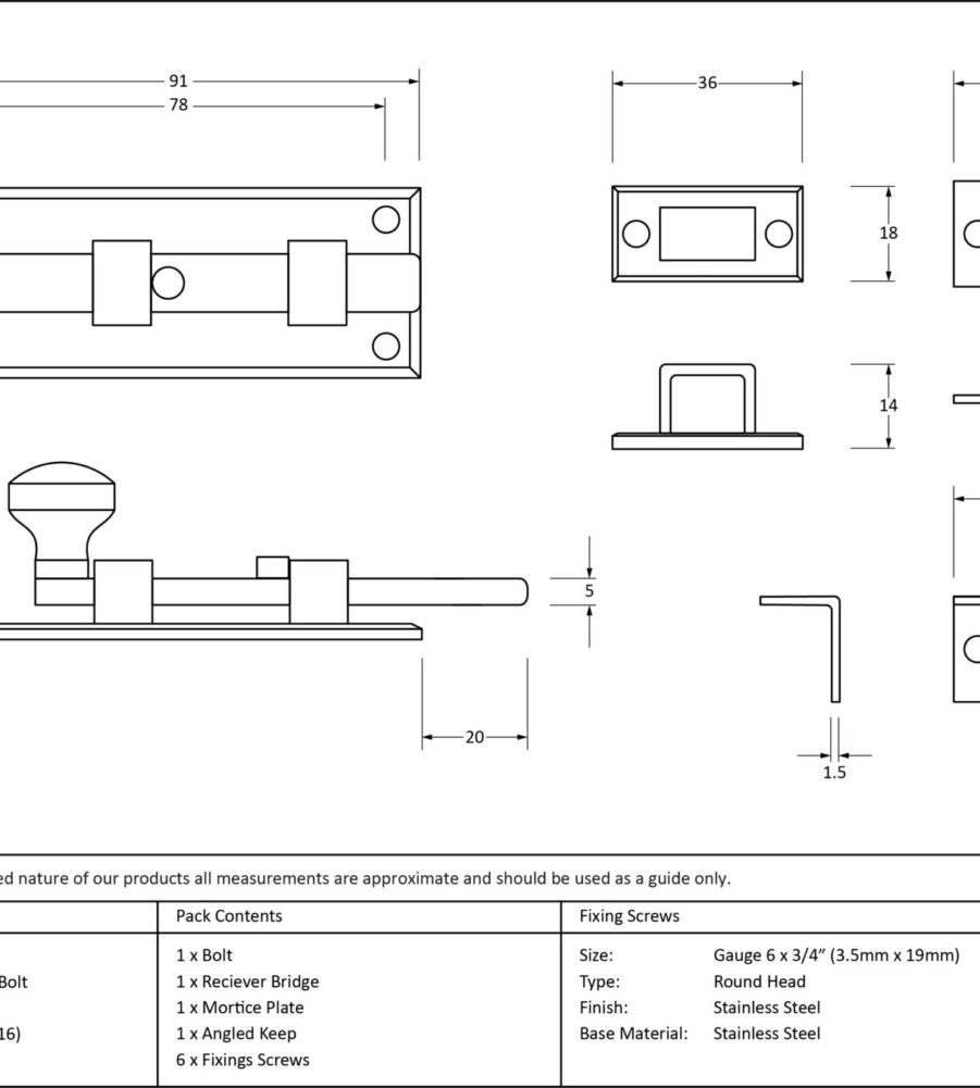 From The Anvil Satin Marine SS (316) 4" Universal Bolt - Image 2