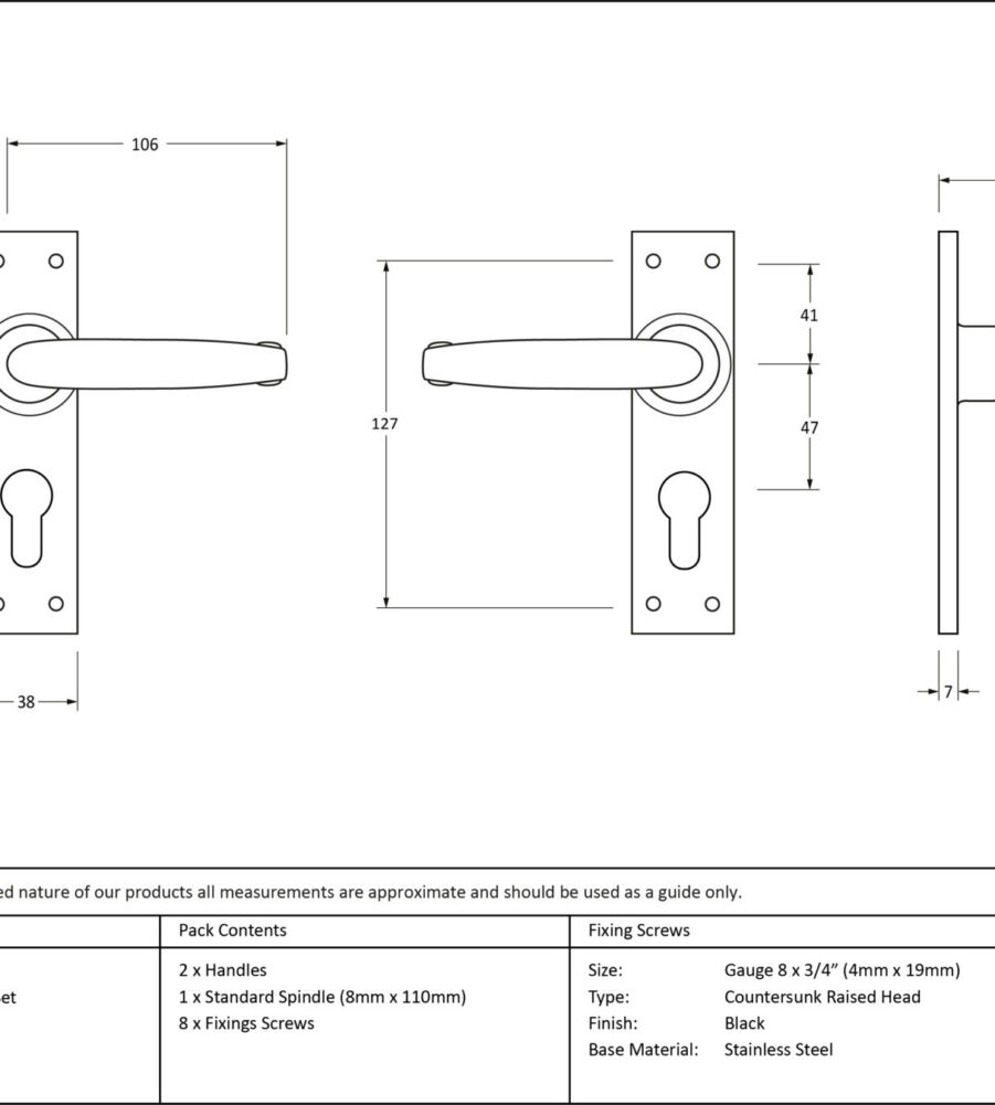 From The Anvil Black Lever Euro Lock Set - Image 2
