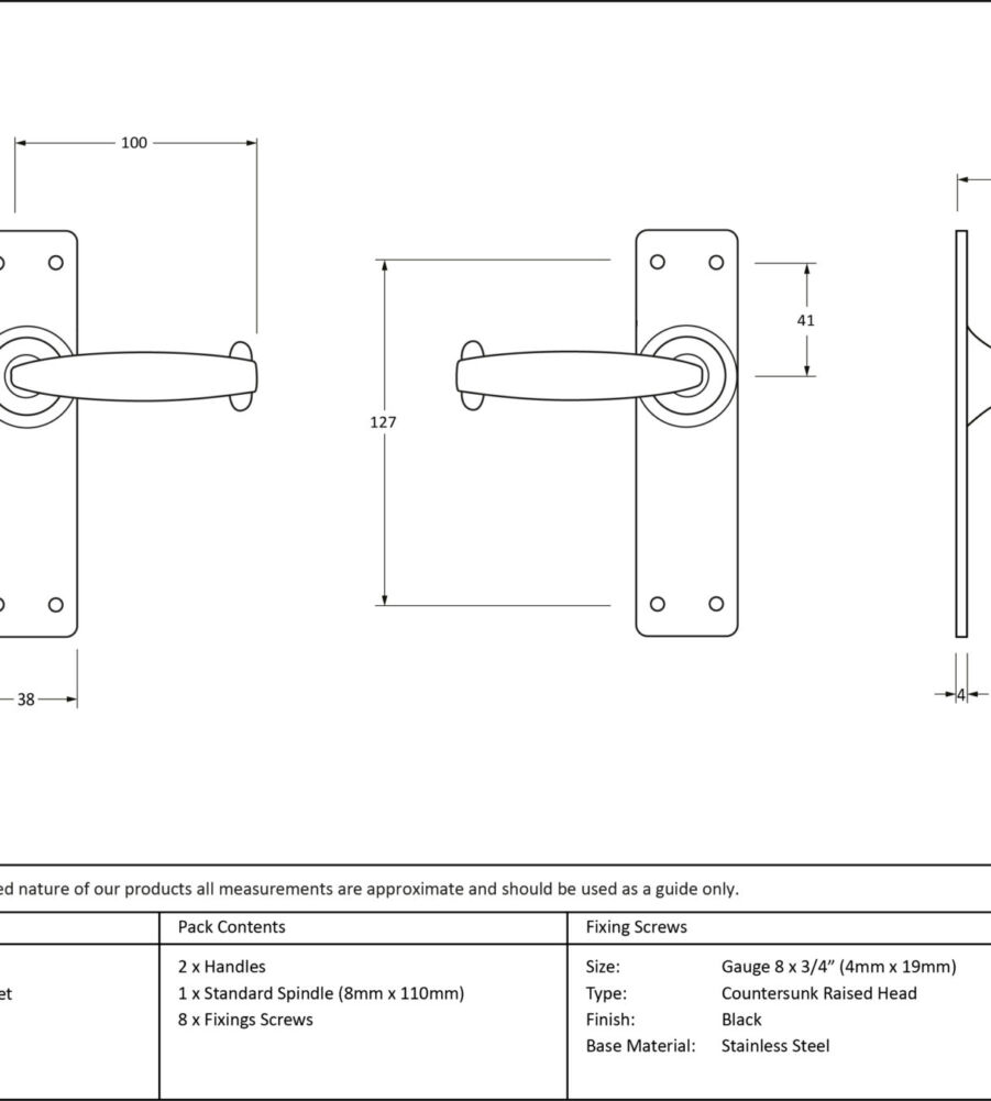 From The Anvil Black MF Lever Latch Set - Image 2