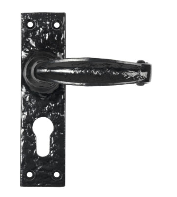 From The Anvil Black MF Lever Euro Lock Set