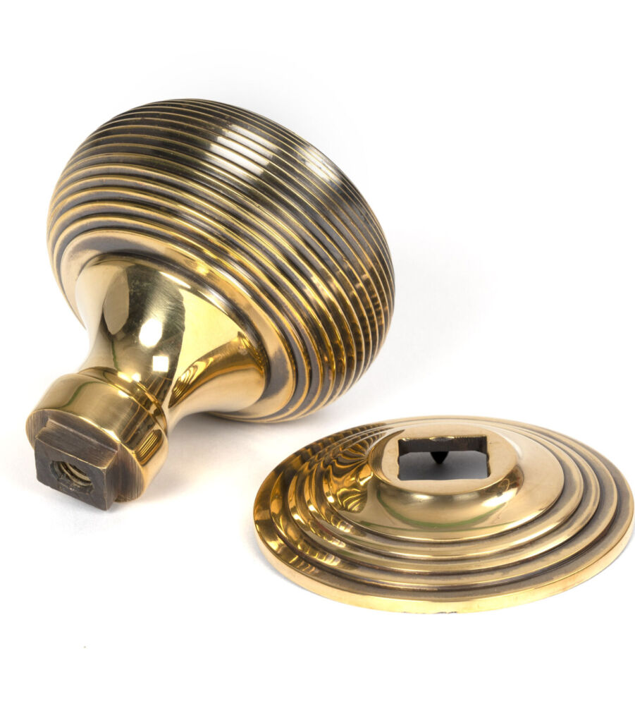 From The Anvil Aged Brass Beehive Centre Door Knob - Image 4