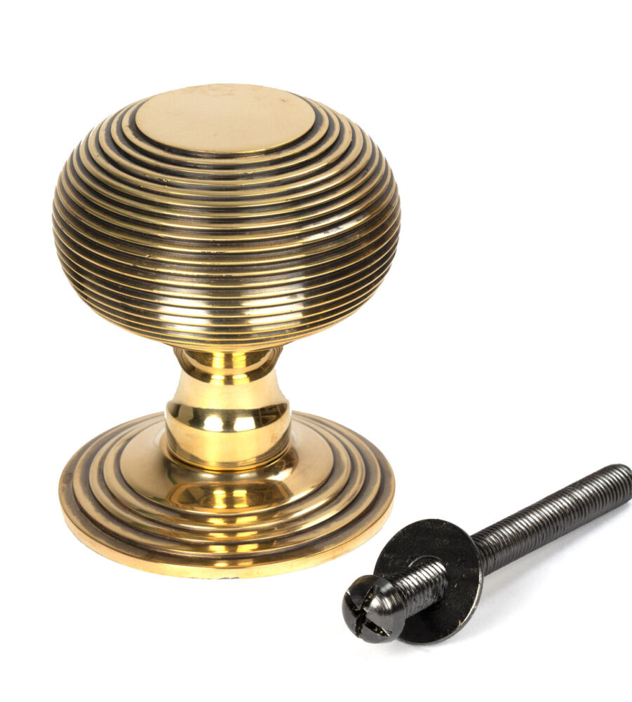 From The Anvil Aged Brass Beehive Centre Door Knob - Image 5