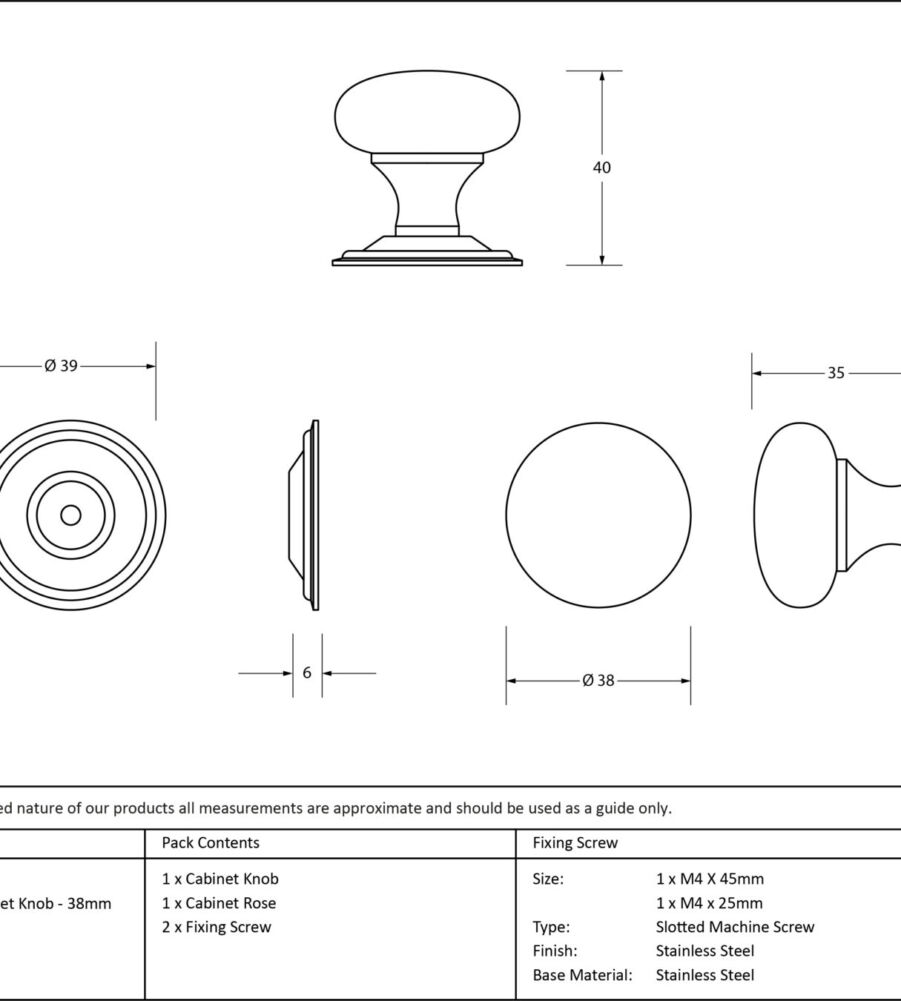 From The Anvil Aged Brass Mushroom Cabinet Knob 38mm - Image 2