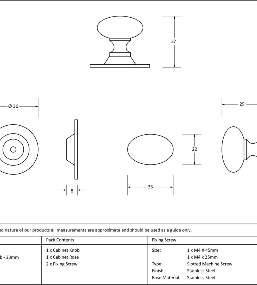 From The Anvil Aged Brass Oval Cabinet Knob 33mm - Image 2