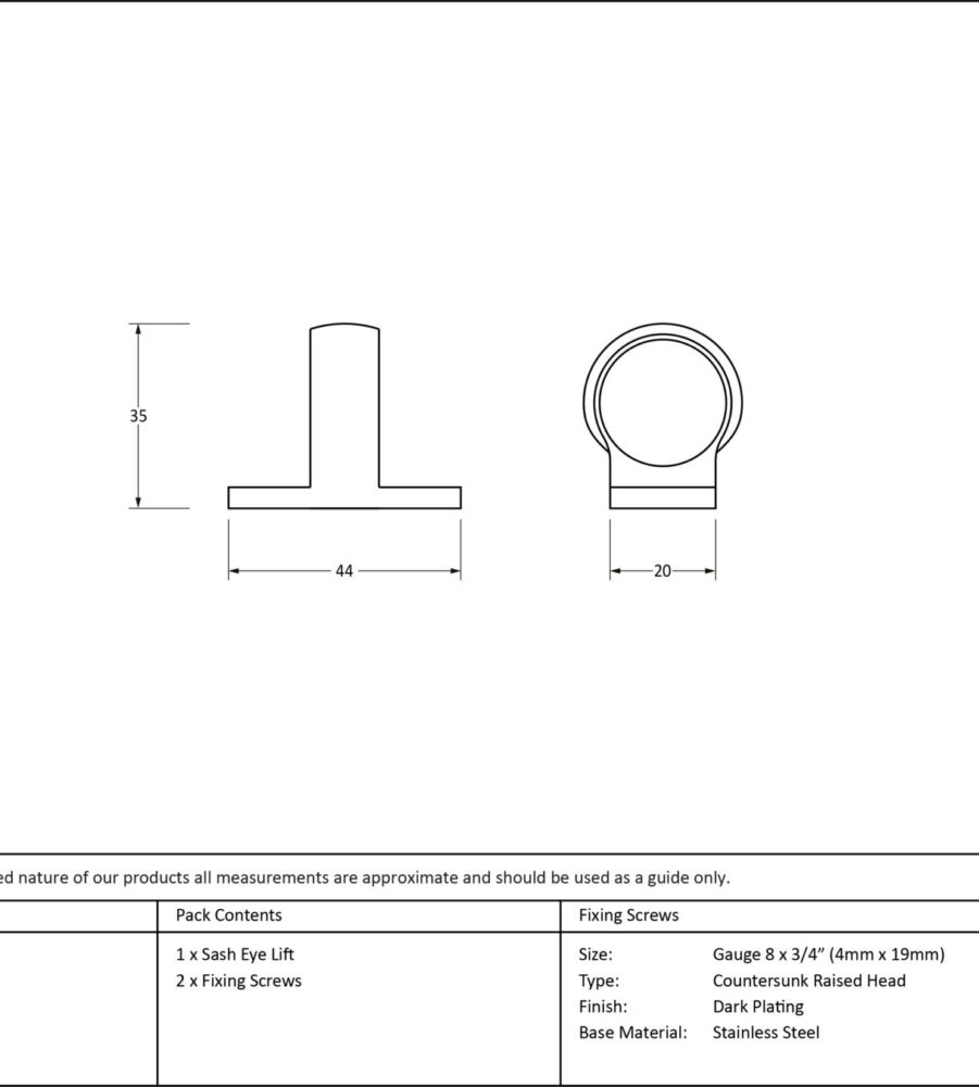 From The Anvil Polished Bronze Sash Eye Lift - Image 2