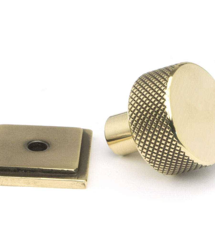 From The Anvil Aged Brass Brompton Cabinet Knob - 25mm (Square) - Image 3