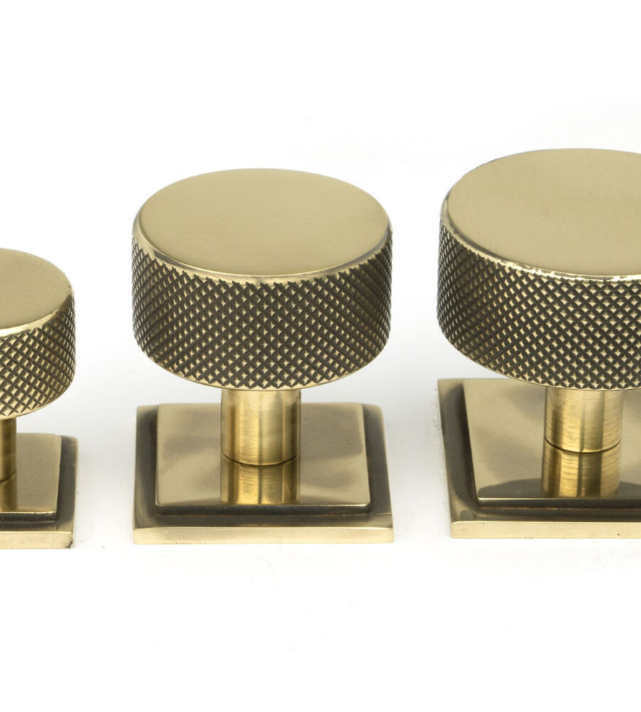 From The Anvil Aged Brass Brompton Cabinet Knob - 25mm (Square) - Image 6