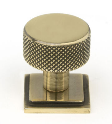 From The Anvil Aged Brass Brompton Cabinet Knob – 25mm (Square)