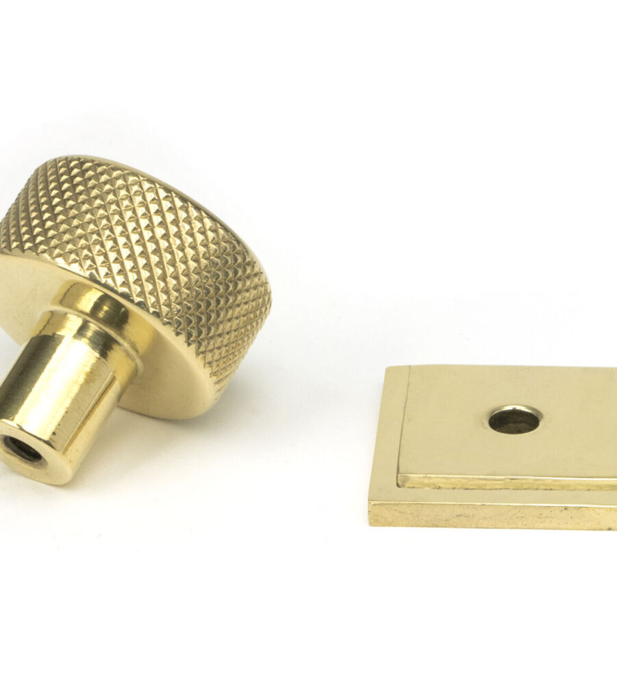From The Anvil Polished Brass Brompton Cabinet Knob - 25mm (Square) - Image 4