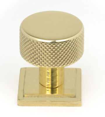 From The Anvil Polished Brass Brompton Cabinet Knob – 25mm (Square)