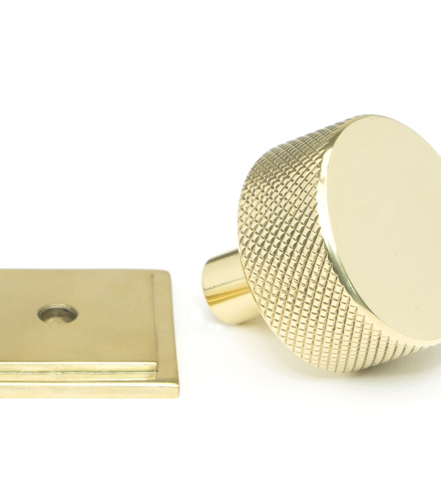 From The Anvil Polished Brass Brompton Cabinet Knob - 32mm (Square) - Image 3