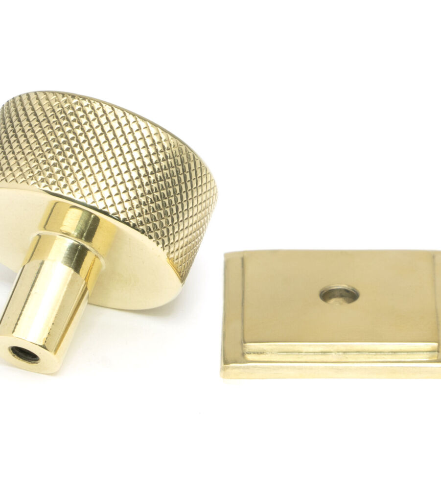 From The Anvil Polished Brass Brompton Cabinet Knob - 32mm (Square) - Image 4