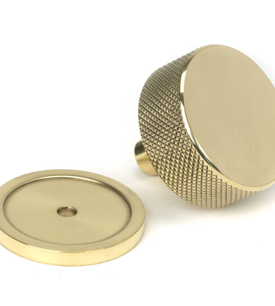 From The Anvil Polished Brass Brompton Cabinet Knob - 38mm (Plain) - Image 3