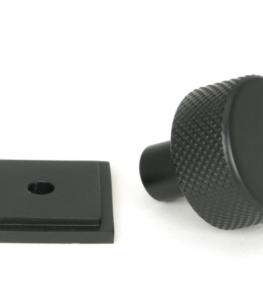From The Anvil Matt Black Brompton Cabinet Knob - 25mm (Square) - Image 3