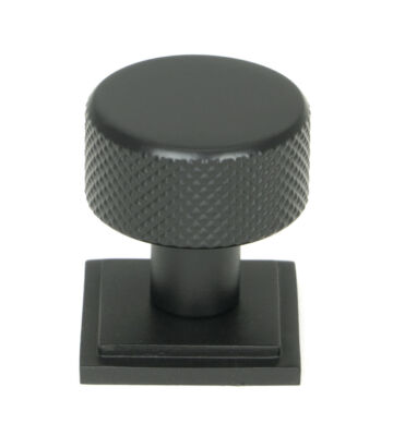 From The Anvil Matt Black Brompton Cabinet Knob – 25mm (Square)