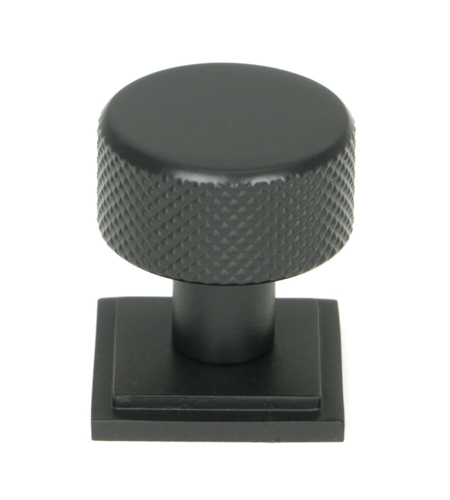 From The Anvil Matt Black Brompton Cabinet Knob - 25mm (Square)