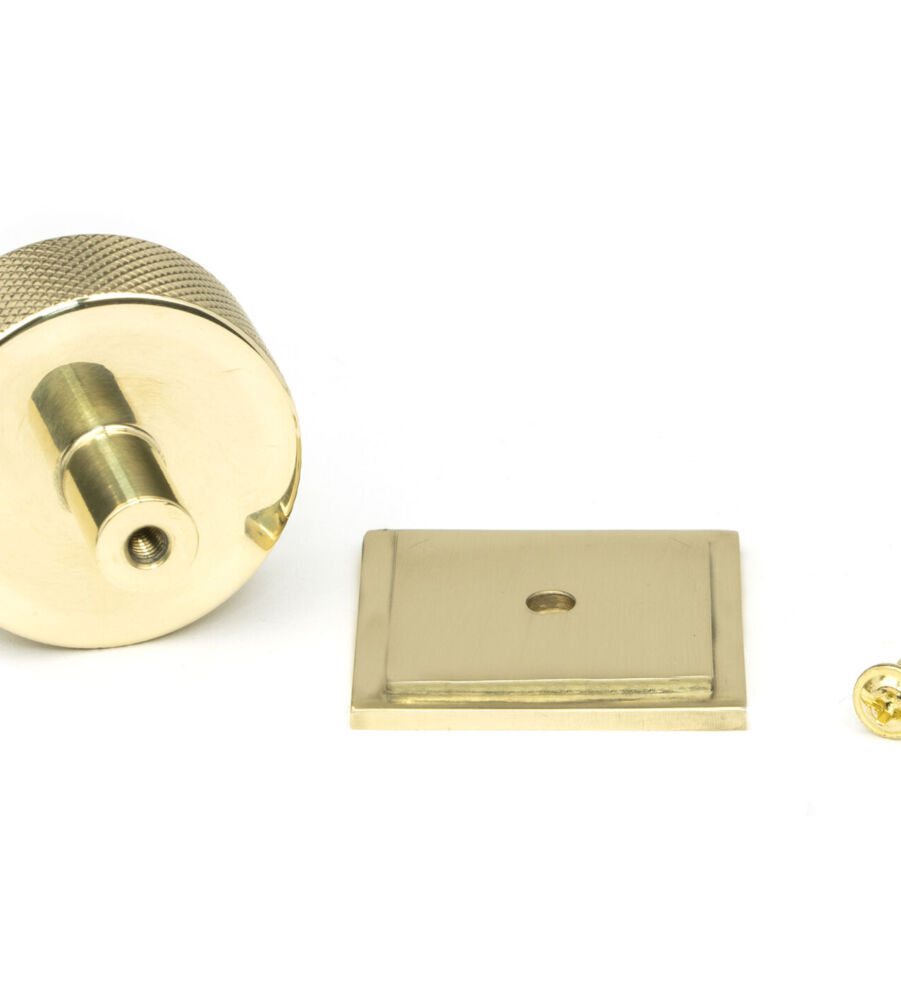 From The Anvil Polished Brass Brompton Cabinet Knob - 38mm (Square) - Image 5