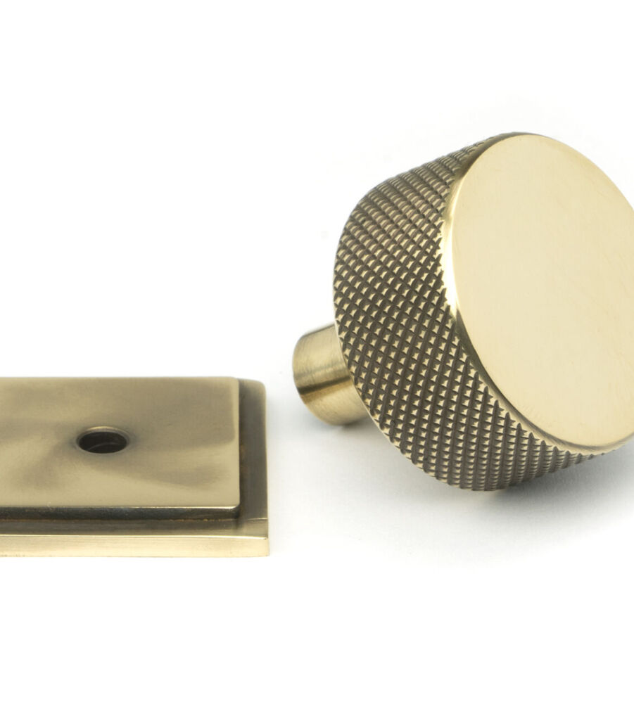 From The Anvil Aged Brass Brompton Cabinet Knob - 32mm (Square) - Image 3