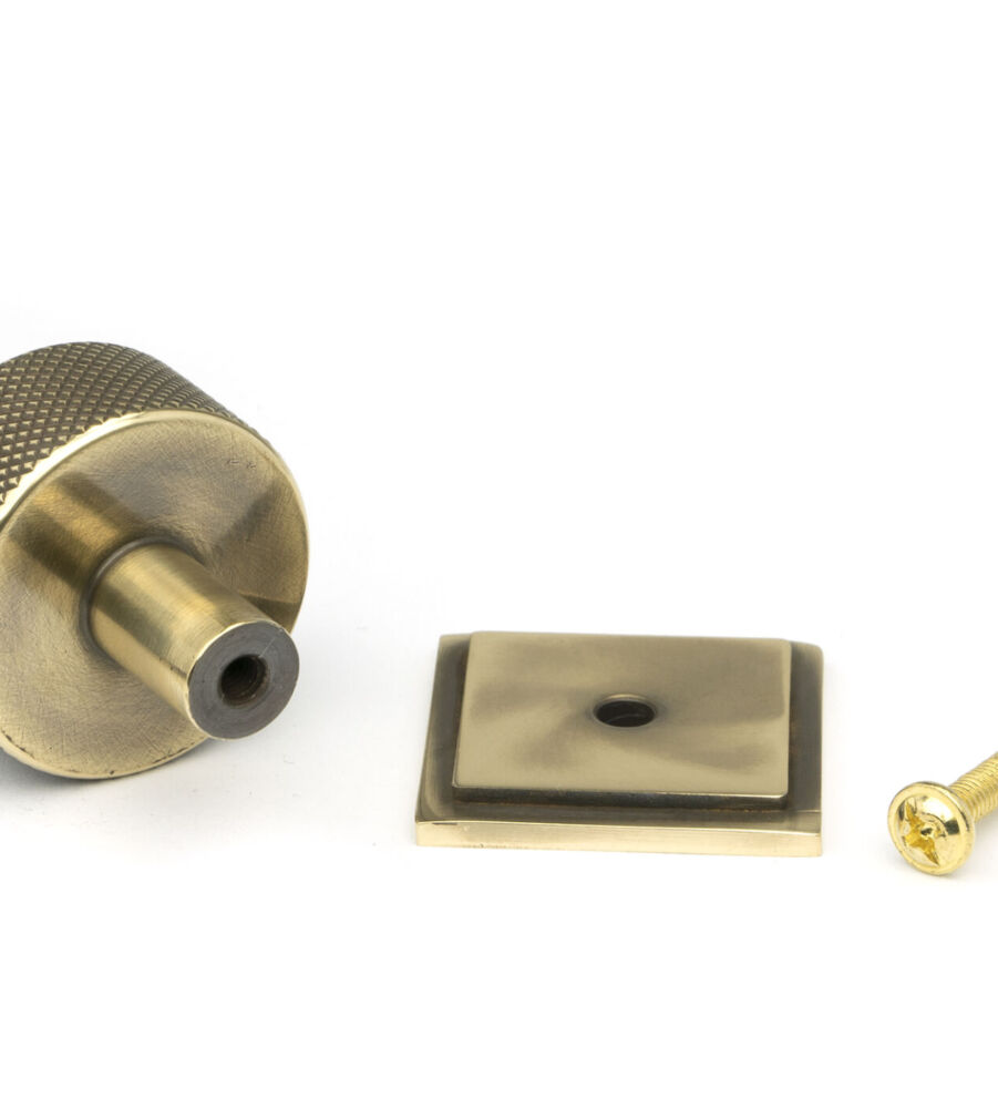 From The Anvil Aged Brass Brompton Cabinet Knob - 32mm (Square) - Image 5