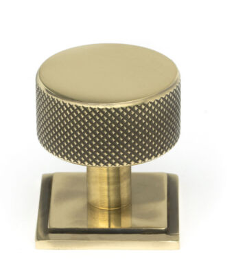 From The Anvil Aged Brass Brompton Cabinet Knob – 32mm (Square)