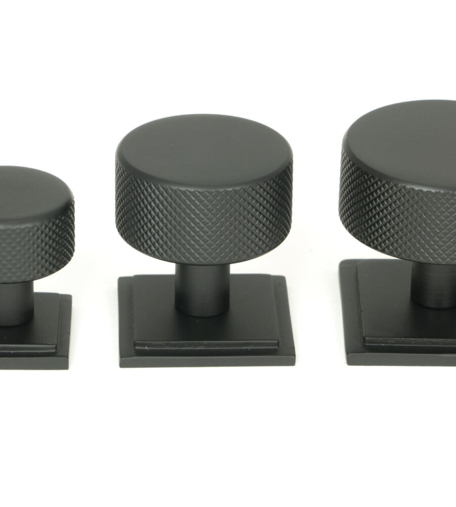 From The Anvil Matt Black Brompton Cabinet Knob - 32mm (Square) - Image 6
