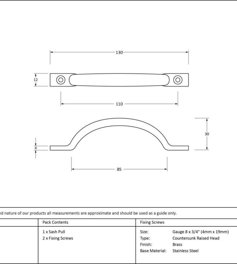 From The Anvil Polished Brass Slim Sash Pull - Image 2