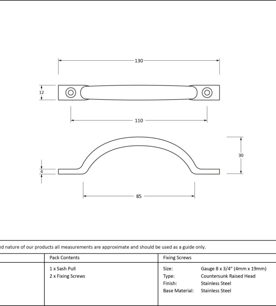 From The Anvil Satin Chrome Slim Sash Pull - Image 2