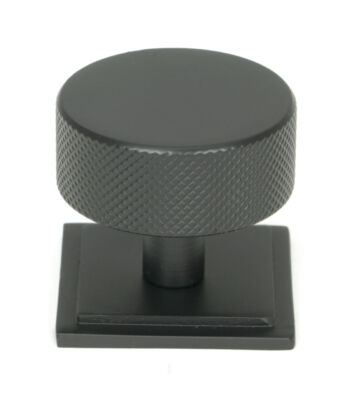 From The Anvil Matt Black Brompton Cabinet Knob – 38mm (Square)