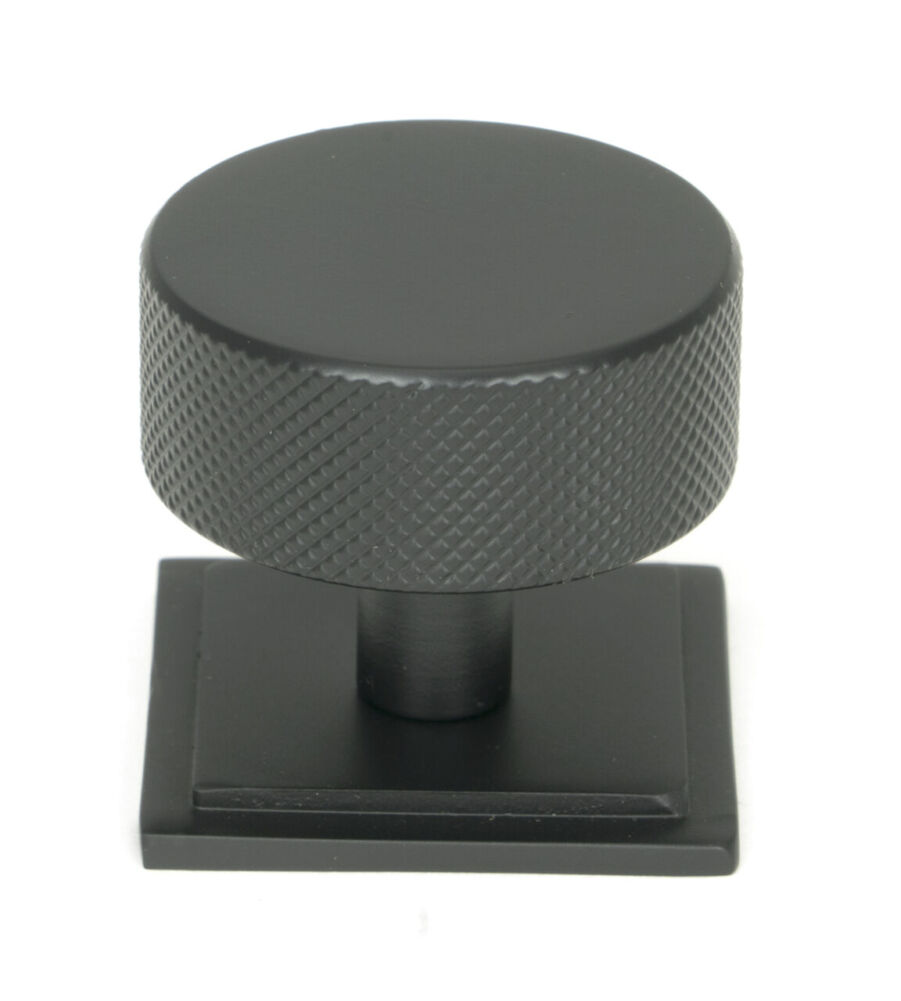 From The Anvil Matt Black Brompton Cabinet Knob - 38mm (Square)