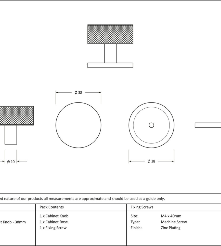 From The Anvil Pewter Brompton Cabinet Knob - 38mm (Plain) - Image 2