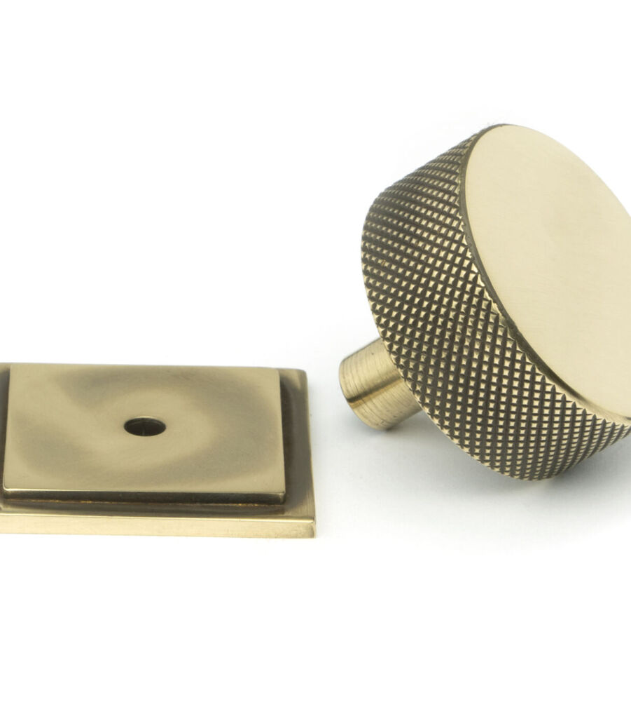 From The Anvil Aged Brass Brompton Cabinet Knob - 38mm (Square) - Image 3
