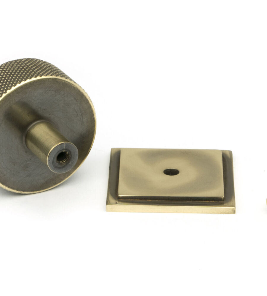 From The Anvil Aged Brass Brompton Cabinet Knob - 38mm (Square) - Image 5