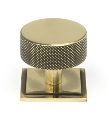 From The Anvil Aged Brass Brompton Cabinet Knob – 38mm (Square)