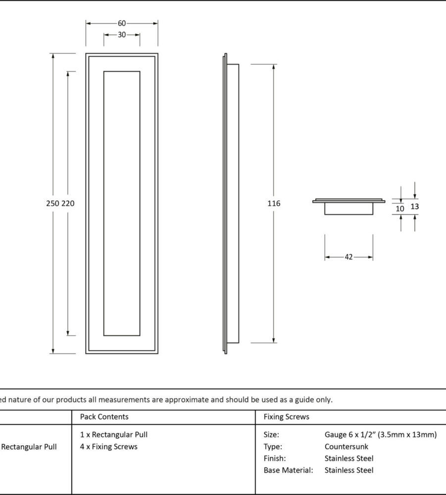 From The Anvil Polished Brass 250mm Art Deco Rectangular Pull - Image 2
