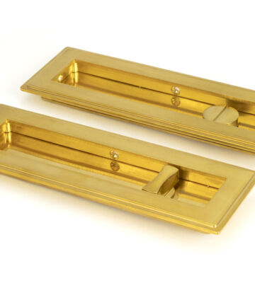 From The Anvil Polished Brass 175mm Art Deco Rectangular Pull – Privacy Set