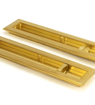 From The Anvil Polished Brass 250mm Art Deco Rectangular Pull – Privacy Set