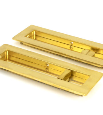 From The Anvil Polished Brass 175mm Plain Rectangular Pull – Privacy Set