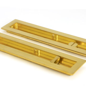 From The Anvil Polished Brass 250mm Plain Rectangular Pull – Privacy Set