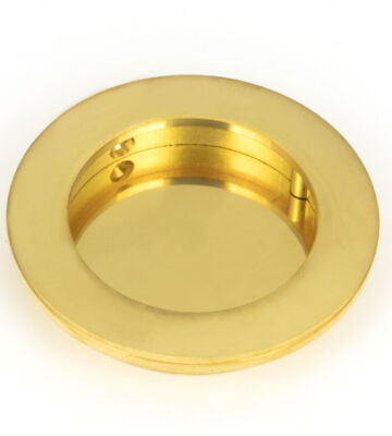 From The Anvil Polished Brass 75mm Plain Round Pull