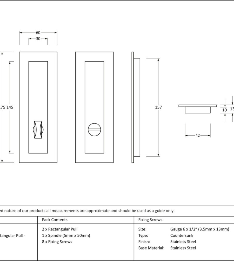 From The Anvil Polished Chrome 175mm Plain Rectangular Pull - Privacy Set - Image 2