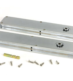 From The Anvil Polished Chrome 250mm Plain Rectangular Pull - Privacy Set - Image 4