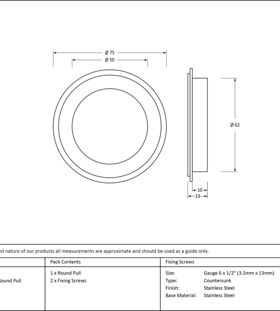 From The Anvil Polished Chrome 75mm Art Deco Round Pull - Image 2